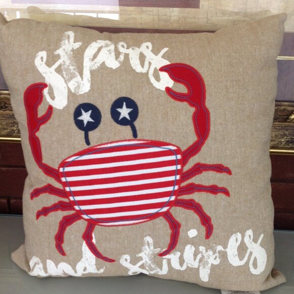 Adorable Large Throw Pillow 'Stars and Stripes' - Picture 1 of 3